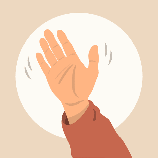 Illustration of a raised hand