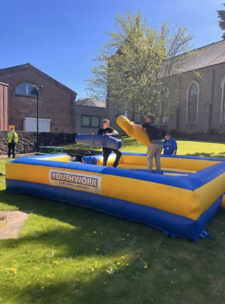 The inflatable gladiator-style battle ring
